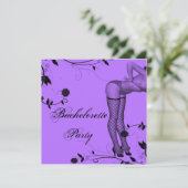 Lavender Pin Up Bachelorette Party Kaart (Staand voorkant)