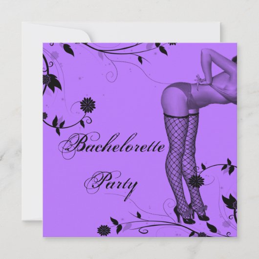 Lavender Pin Up Bachelorette Party Kaart (Voorkant)