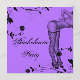Lavender Pin Up Bachelorette Party Kaart