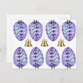 Lavender Pinecones en Bells Wenskaart Briefkaart (Voorkant / Achterkant)