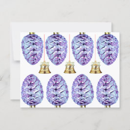 Lavender Pinecones en Bells Wenskaart Briefkaart