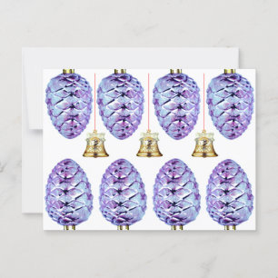 Lavender Pinecones en Bells Wenskaart Briefkaart