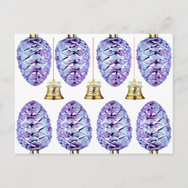 Lavender Pinecones en Bells Wenskaart Briefkaart