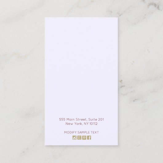 Lavender Pink Boho Floral Earring Display Visitekaartje (Achterkant)