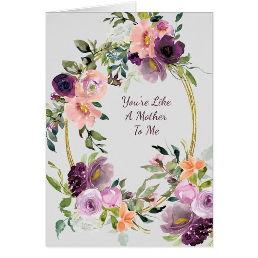 Lavender Pink Bouquet Oval Lijst Moederdag Card (Voorkant)