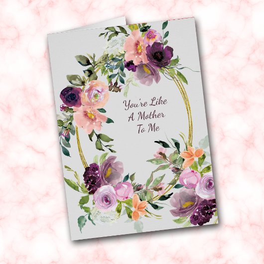 Lavender Pink Bouquet Oval Lijst Moederdag Card
