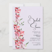 Lavender pink burgundy mint floral Bridal Shower Kaart (Voorkant)