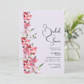 Lavender pink burgundy mint floral Bridal Shower Kaart (Staand voorkant)