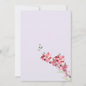 Lavender pink burgundy mint floral Bridal Shower Kaart (Achterkant)