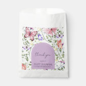 Lavender Pink Butterfly Greenery Baby Shower Bedankzakje (Voorkant)