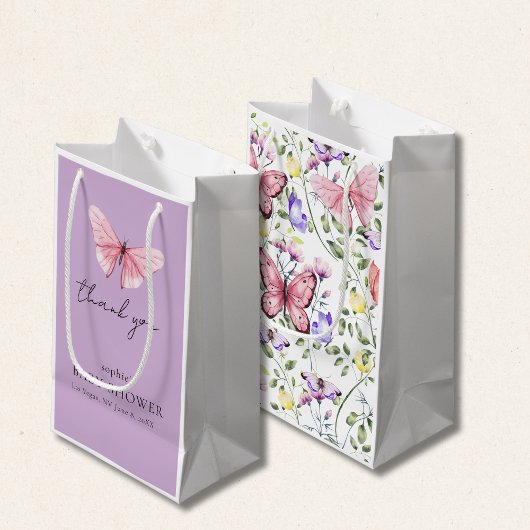 Lavender Pink Butterfly Greenery Baby Shower Klein Cadeauzakje