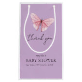 Lavender Pink Butterfly Greenery Baby Shower Klein Cadeauzakje (Voorkant)
