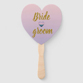 Lavender Pink Floral Heart Summer Wedding Hand Fan Handwaaier