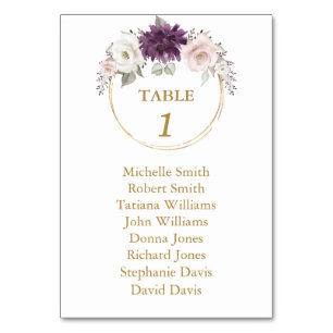 Lavender Pink Flowers Baptism Seating Chart Kaart