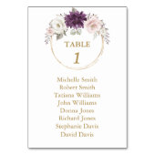 Lavender Pink Flowers Baptism Seating Chart Kaart (Achterkant)