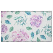 Lavender Pink Flowers & Green Leafs Pattern Stof (Fat Quarter)