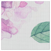 Lavender Pink Flowers & Green Leafs Pattern Stof (Close Up)
