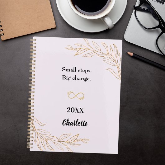 Lavender pink gold foliage motivational quote 2026 planner