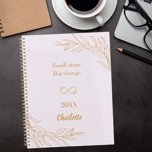 Lavender pink gold foliage motivational quote 2026 planner