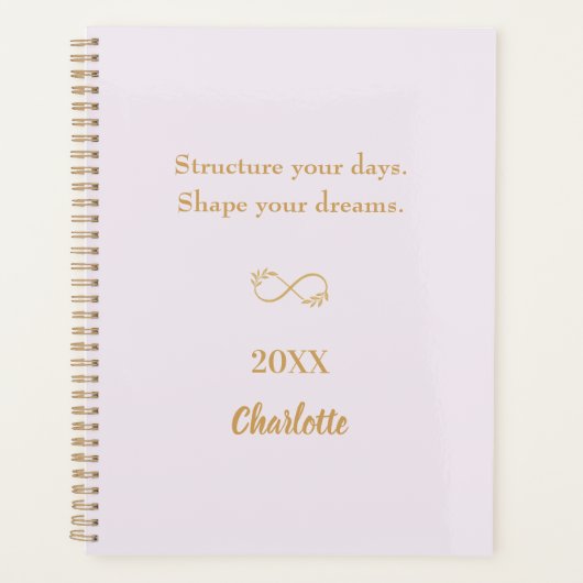 Lavender pink gold inspirational quote 2026 planner (Voorkant)