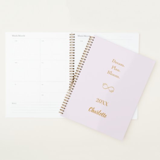 Lavender pink gold motivational quote 2026 planner (Display)