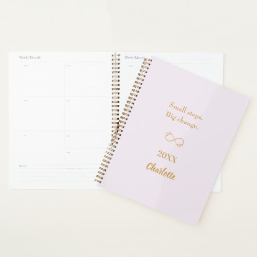 Lavender pink gold motivational quote 2026 planner (Display)