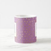 Lavender Pink Gold Raindrop Modern Trendy Monogram Koffiemok (Center)