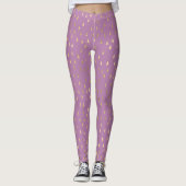 Lavender Pink Gold Raindrop Modern Trendy Yoga Leggings (Voorkant)