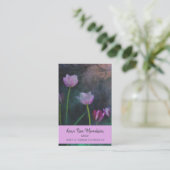 *~* Lavender Pink Grey Tulip Grunge Shabby  Visitekaartje (Staand voorkant)