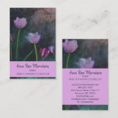 *~* Lavender Pink Grey Tulip Grunge Shabby  Visitekaartje (Voorkant / Achterkant)