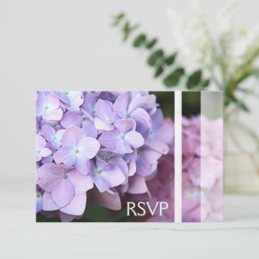 ©Lavender & Pink Hydrangeas Wedding RSVP (Staand voorkant)