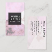 Lavender Pink Marble Geometric Hair Stylist Visitekaartje (Voorkant / Achterkant)