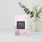 Lavender Pink Marble Geometric Hair Stylist Visitekaartje (Staand voorkant)