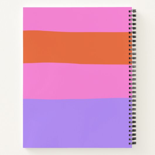 Lavender Pink Oranje Brede Stripes, speciaal aange Notitieboek (Achterkant)