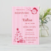 Lavender Pink Plaid Holiday Open House Invitation Kaart (Staand voorkant)