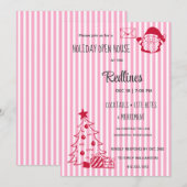 Lavender Pink Plaid Holiday Open House Uitnodiging (Voorkant / Achterkant)