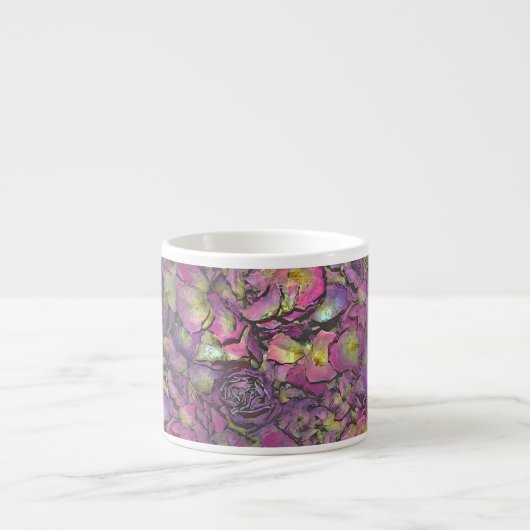 Lavender Pink Rose Petals Waterverf Espresso Kop (Voorkant)