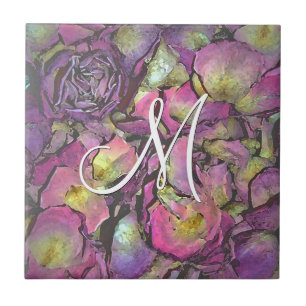 Lavender Pink Rose Petals Waterverf Tegeltje
