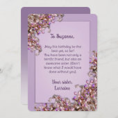 Lavender Pink Spring Lilacs Birthday Card Kaart (Voorkant / Achterkant)