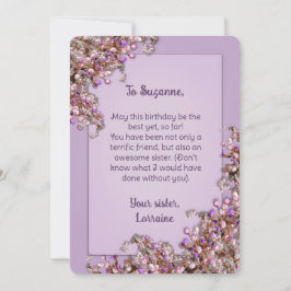 Lavender Pink Spring Lilacs Birthday Card Kaart