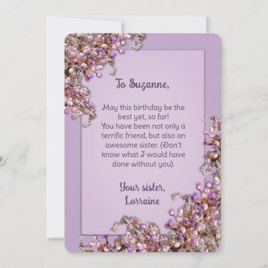 Lavender Pink Spring Lilacs Birthday Card Kaart (Voorkant)