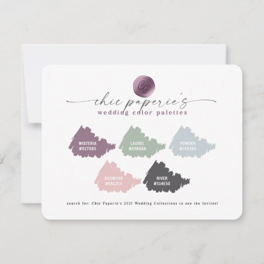 Lavender Pink Spring Wedding Color Palette Card (Voorkant)