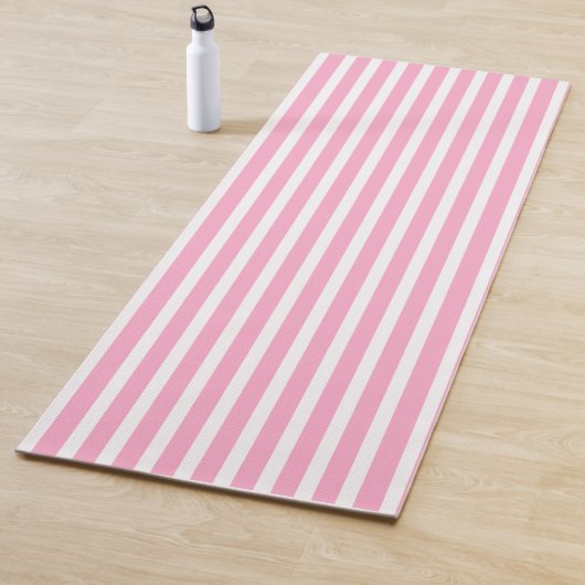 Lavender pink Vertical Stripped Yoga Mat (In situ)