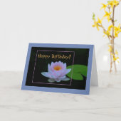 LAVENDER-PINK WATERLILY/HAPPY BIRTHDAY/CUSTOMIZA KAART (Gele Bloem)