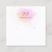 Lavender Pink Waterverf Logo Veroorbaar beeldscher Vierkante Visitekaartje (Voorkant)