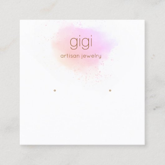 Lavender Pink Waterverf Logo Veroorbaar beeldscher Vierkante Visitekaartje (Voorkant)