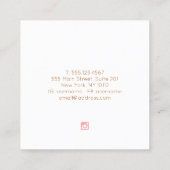 Lavender Pink Waterverf Logo Veroorbaar beeldscher Vierkante Visitekaartje (Achterkant)