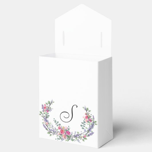 Lavender Pink Wild Roos en Eucalyptus Bedankdoosjes (Geopend)