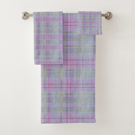 Lavender Plaid Harmony  Bad Handdoek (Insitu)