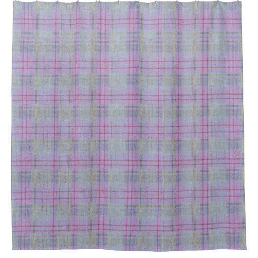 Lavender Plaid Harmony  Douchegordijn (Voorkant)